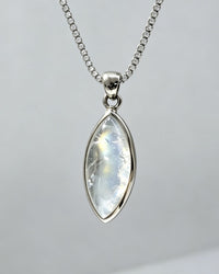 Moonstone Crystal Pendant – Silver