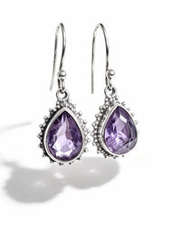 Amethyst Crystal Earrings – Drop Silver