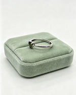 Moldavite Crystal Ring – Heart Silver