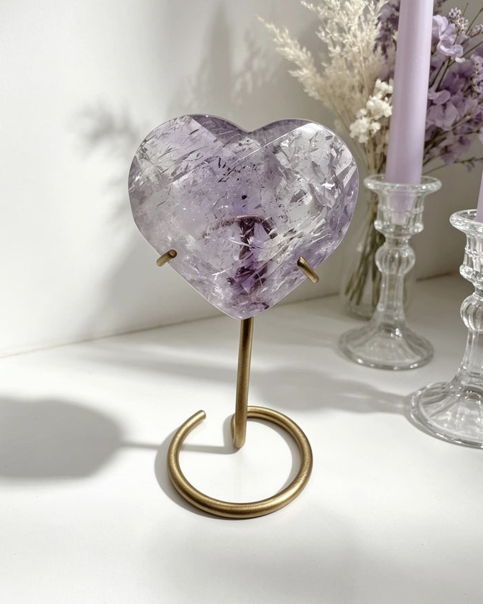 Amethyst Faceted Heart On Stand No. 2