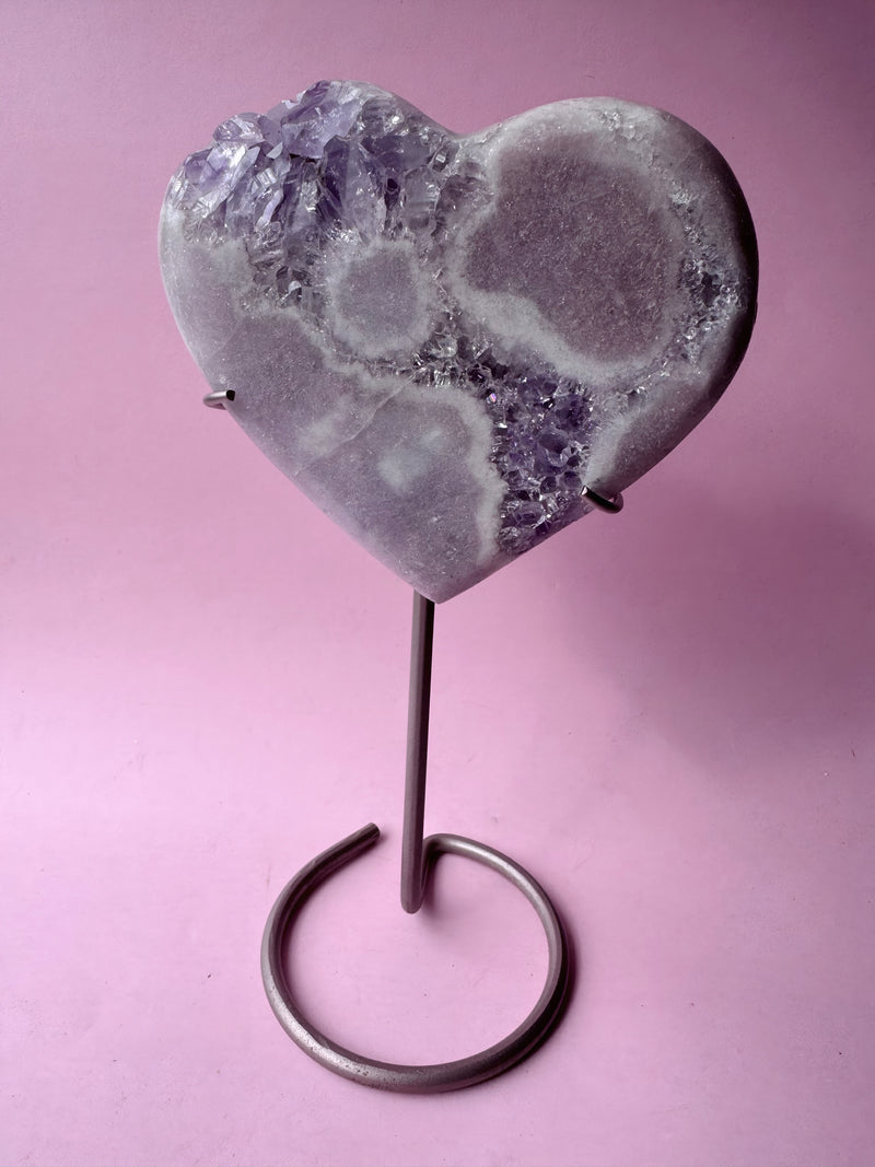 Lilac Pink Amethyst Heart
