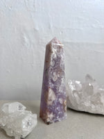 Flower Agate Obelisk with Amethyst Inclisions no. 932