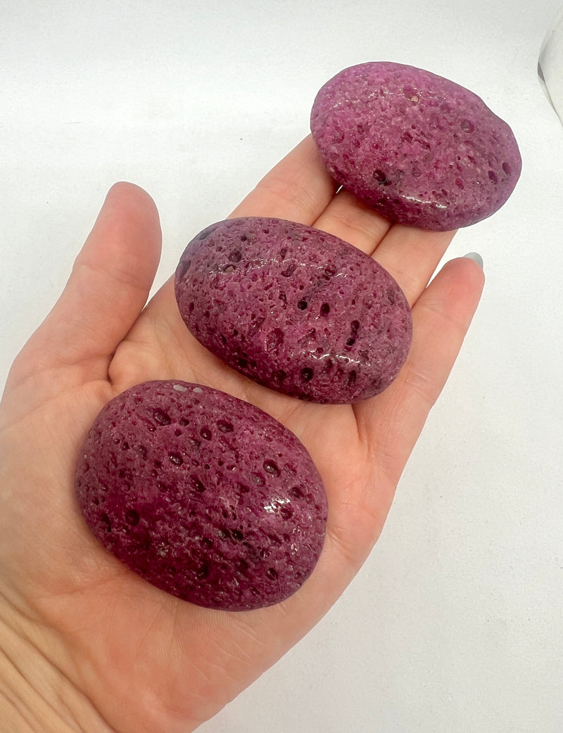 Red Ruby "Corundum" Palmstone