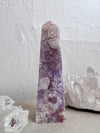 Flower Agate Obelisk with Amethyst Inclisions no. 932