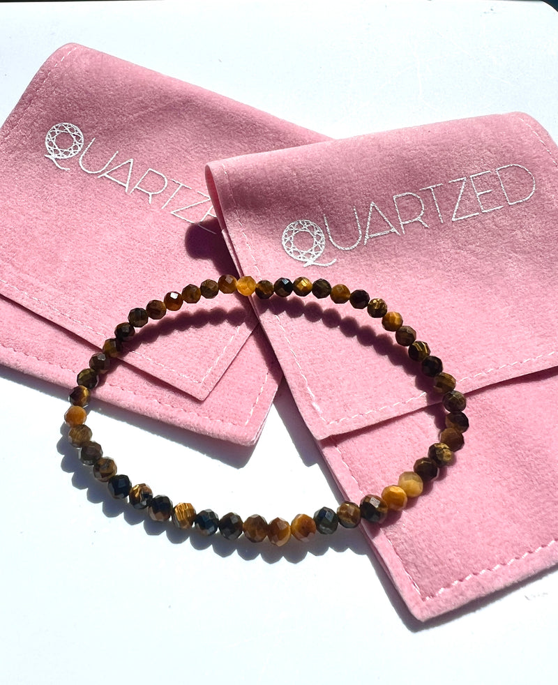 AAA Grade Tiger Eye 3mm Faceted  Bracelet