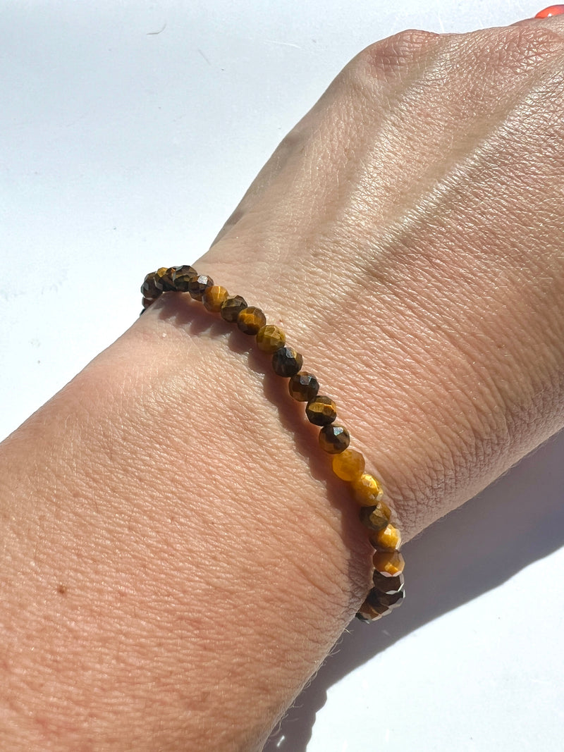 AAA Grade Tiger Eye 3mm Faceted  Bracelet