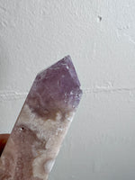 Flower Agate Obelisk with Amethyst Inclusions no. 948