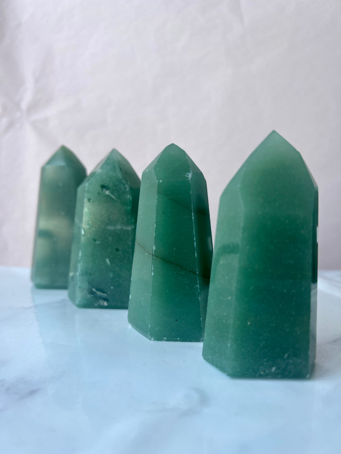 Green Aventurine Hand Polished Towers