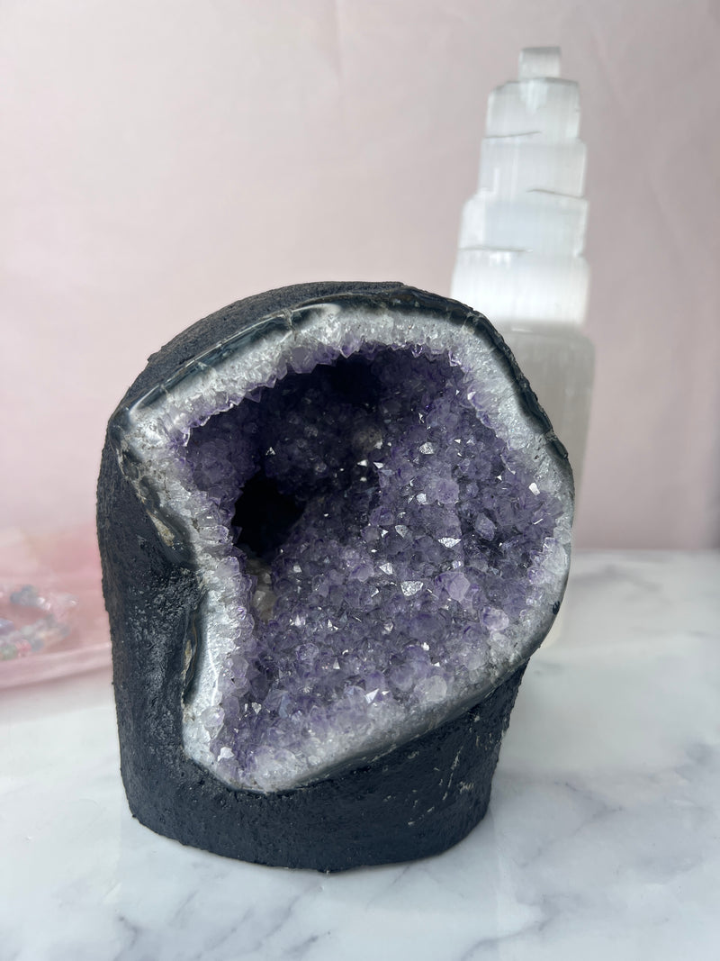 Galaxy Amethyst with Calcite inclusion Table Cave No. 550