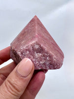 Pink Jasper cupcake (half raw half polished)