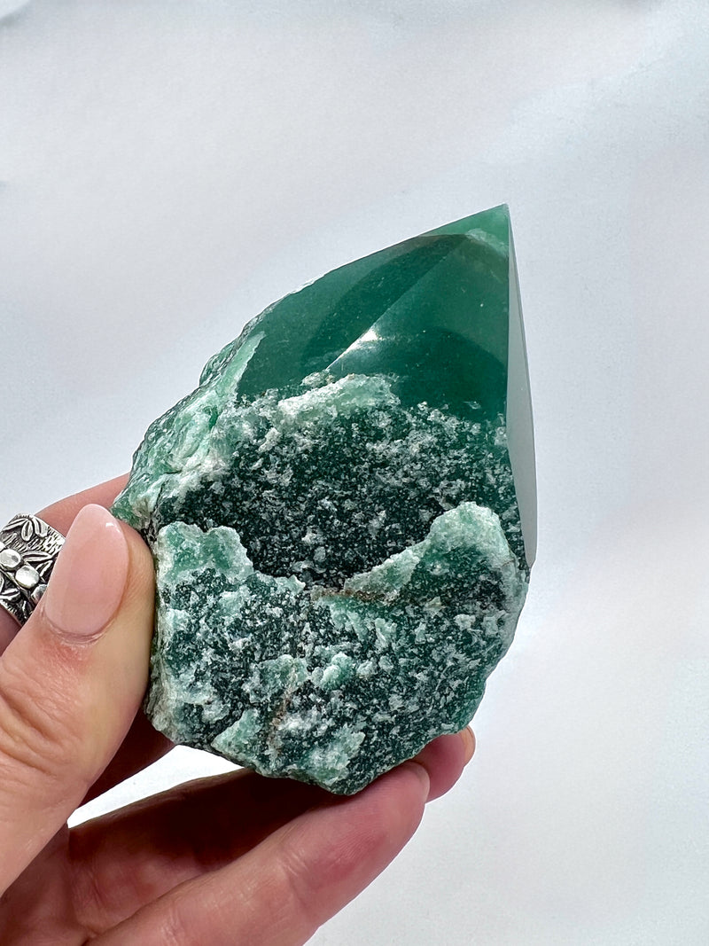 Green Aventurine Cupcake (Half raw half polished)