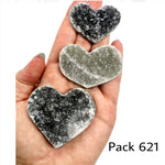 Raw Amethyst Heart Bundle of 3
