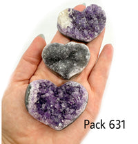 Raw Amethyst Heart Bundle of 3