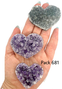 Raw Amethyst Heart Bundle of 3