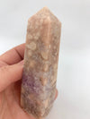 Flower Agate Obelisk with Amethyst Inclisions no. 170