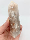 Flower Agate Obelisk with Green Amethyst Inclusions no. D922