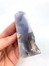 Flower Agate Obelisk with Green Amethyst Inclusions no. D918