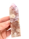Flower Agate Obelisk with Amethyst Inclusions no. D944