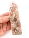 Flower Agate Obelisk with Amethyst Inclusions no. D944