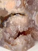 Flower Agate Obelisk with Amethyst Inclusions no. D957