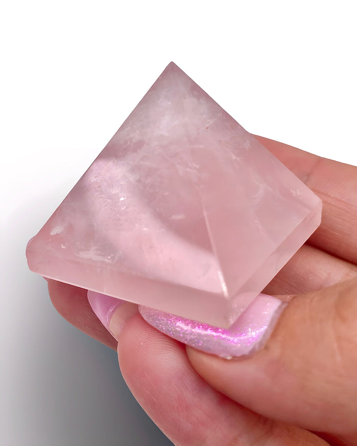 Rose quartz pyramid