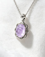 kunzite silver pendant