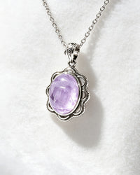 kunzite silver pendant