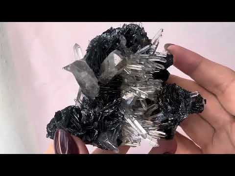 Black Rosette Hematite in Quartz Cluster no.5