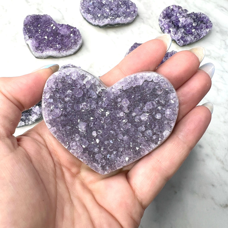 Purple Amethyst Heart Cluster (Large) - The Soothing Stone by