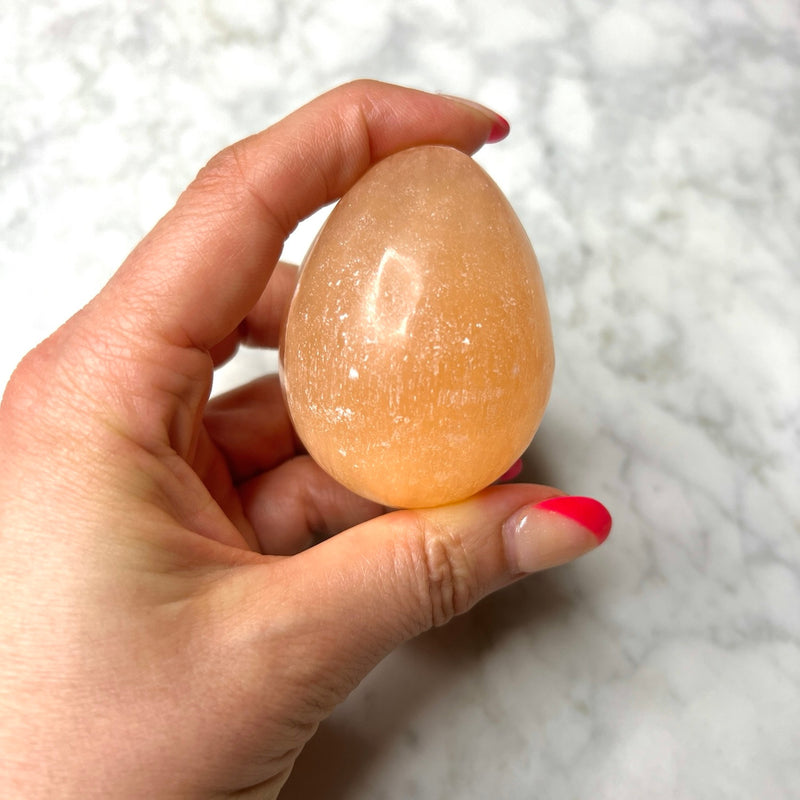 Peach Selenite Egg - The Cleansing Stone