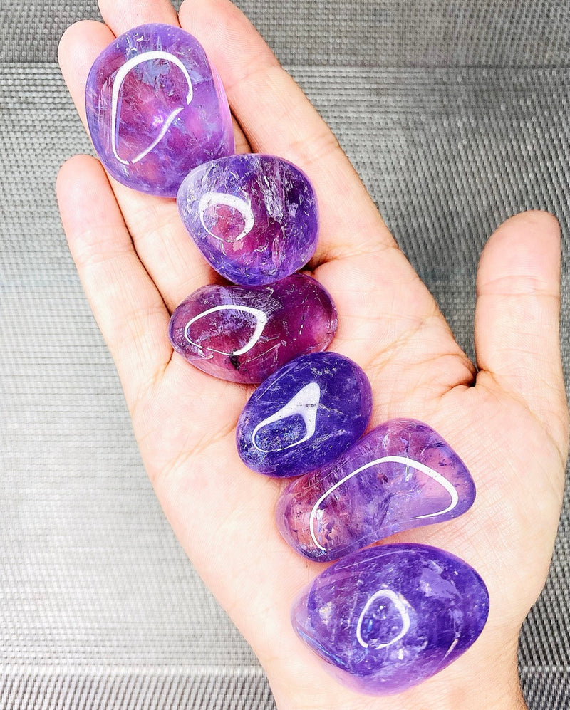 A Grade Amethyst Tumbled Stone - The Goodnight Sleep Stone