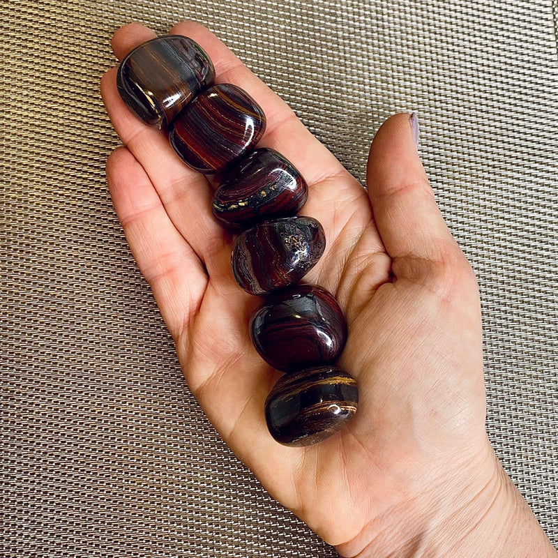 Banded Tiger Iron Tumbled Stone