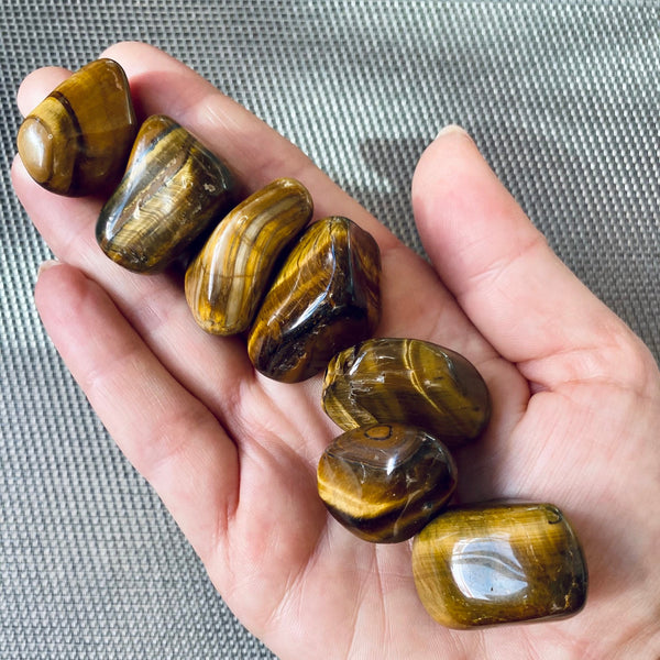 Natural golden tiger eye tumbled stones