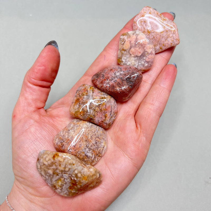 Pink Agate Tumbled Stones - The well-being stone