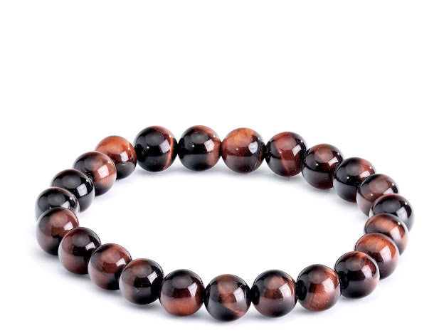 8mm Golden Tiger Eye Round Bead Bracelet- The Stone of Passion