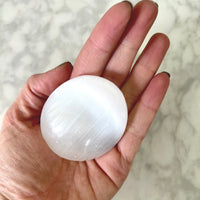Selenite Palm Stone