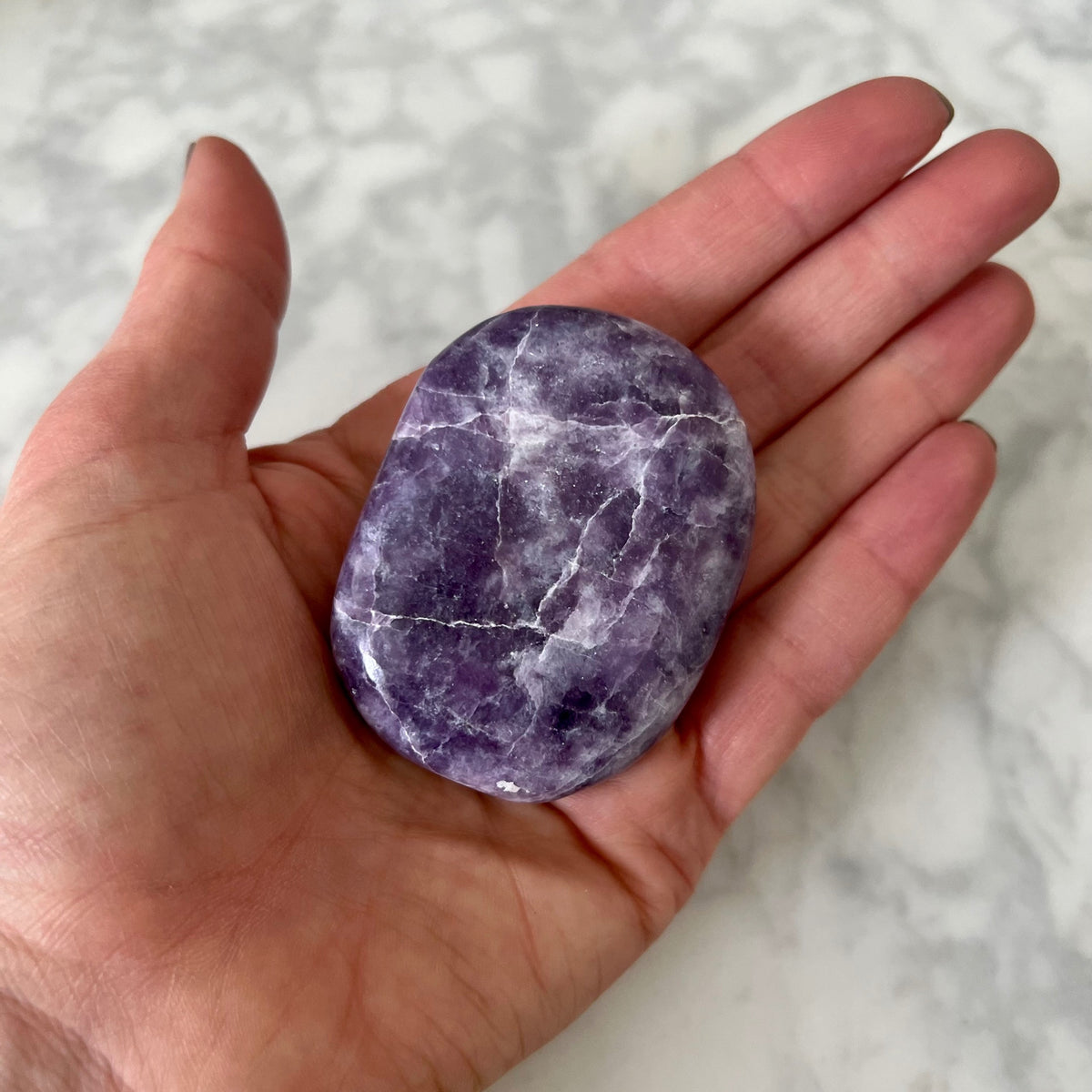 Lepidolite Palm Stone - The Activation Stone