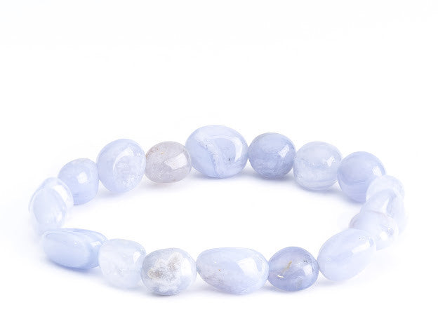 Blue Lace Agate Tumbled Stone Bracelet