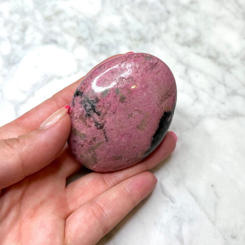 Rhodonite Palm Stone - The Compassion Stone